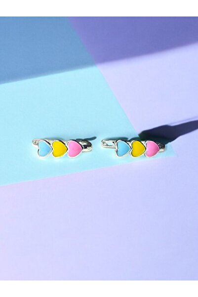 LITTLELUXE Renkli Kalpler 925 Ayar Gümüş Çocuk Küpesi