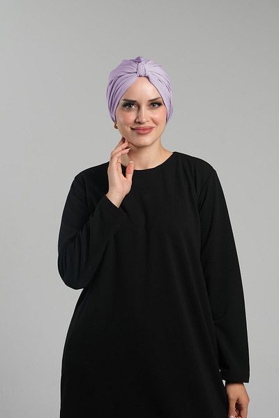 HÜRREM BONE Lilac Hijab Bonnet - Practical Ready Snap, Sandy Pleated, Loose 2121_28