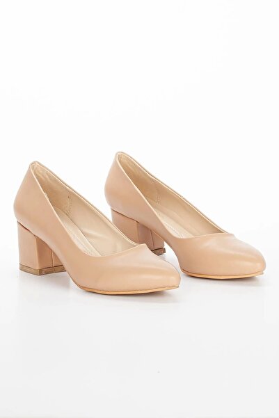 GULT Класичні жіночі туфлі на шпильці кольору нюду, товстий каблук 5 см