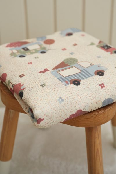 Tuğba Kuğu Muslin Printed Ice Cream Truck - Ύφασμα