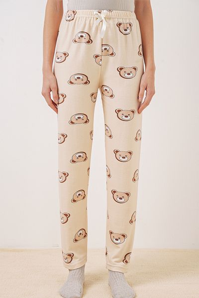 Bigdart 4323 Model Pantaloni de pijama cu model - Crem