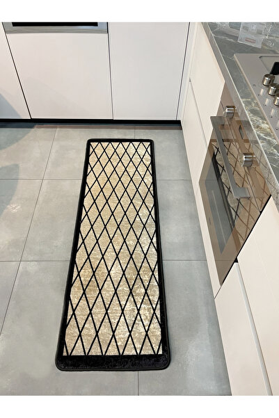Brillant Tekli Geometrik Desen Lateks Taban Yolluk Halı