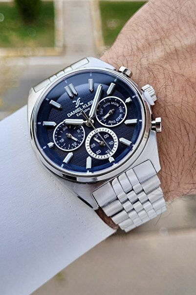Daniel Klein Kadranı Lacivert Kordonu Gümüş Renk İç Göstergeleri Aktif Erkek ...