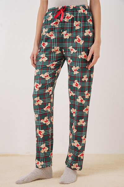 Bigdart Pantaloni de pijama cu model verde smarald 4323
