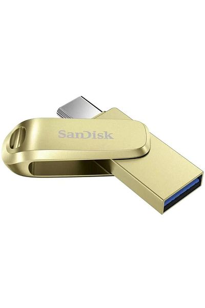 SanDisk محرك أقراص فلاش Ultra Dual Drive Luxe بسعة 256 جيجابايت من النوع C USB 3.2 ذهبي SDDDC4-256G-G46GD