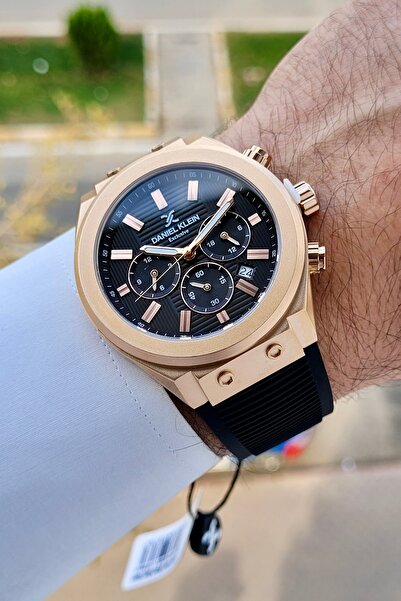 Daniel Klein Kasası Rose Kordonu Siyah Renk İç Göstergeleri Aktif Erkek Kol S...