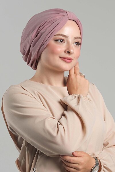 HÜRREMBONE SARAYDAN GELEN GÜZELLİK Bonnet practic plisat Hijab - pudră, snap-...