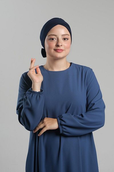 HÜRREM BONE Dark Blue Double Sided Practical Bow Detailed Sandy 3007B_02