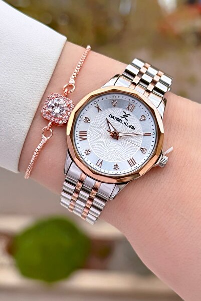 Daniel Klein Bakır Metalik Renk 2 Yıl Garantili Kesme Camlı Kadın Kol Saati v...