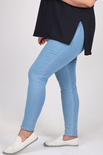 Eslina 9183-1 Blugi de mărime mare, skinny, lungi - Ice Blue
