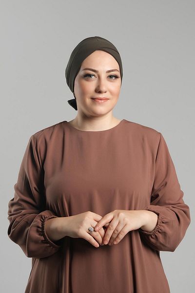 HÜRREM BONE Διπλής όψης Χακί Φιόγκος Καπό Άμμος - Πρακτικό έτοιμο κούμπωμα 3007B_09