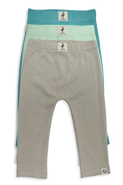 Stork Vera Unisex 3 Piece Ribbed Tights 100% Cotton - 3 Colors
