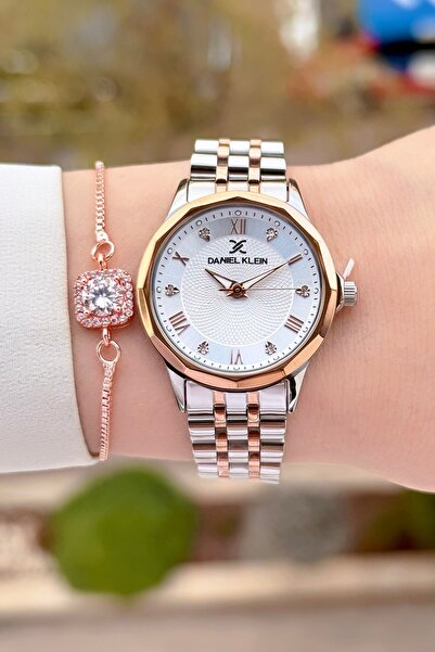 Daniel Klein Bronz Beyaz Renk 24 Ay Garantili Kesme Camlı Kadın Kol Saati ve ...