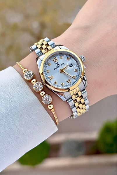 Daniel Klein Gold Gümüş Renk Kadın Kol Saati ve Bileklik