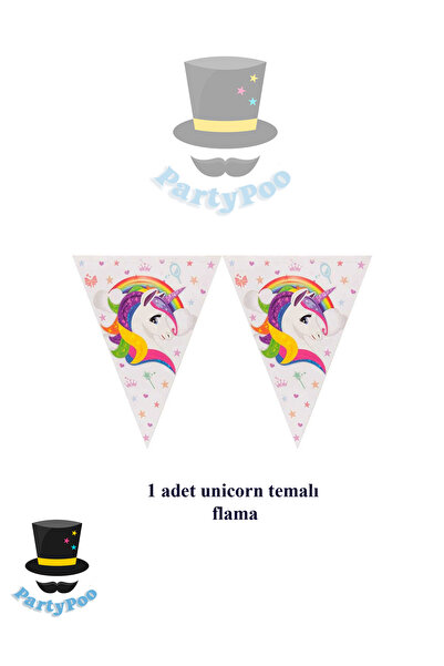 PartyPoo Κομψό σημαιάκι με θέμα το μονόκερο