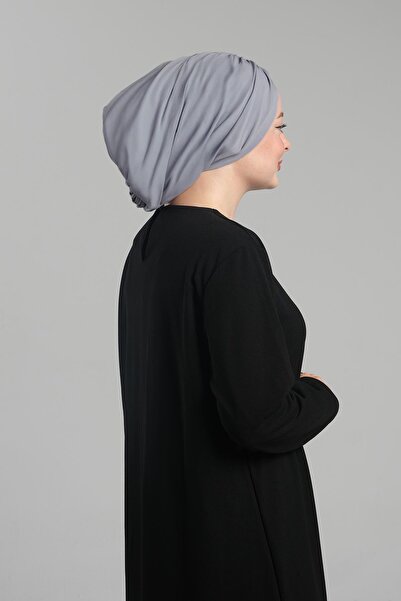HÜRREM BONE Γκρι καπό Hijab - Practical Ready, Snap-on, Sandy Gathered Casual 2119_15