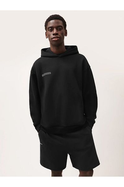 The Champ Clothing Черен унисекс суичър с качулка с качулка Nature Concept Printed Oversize