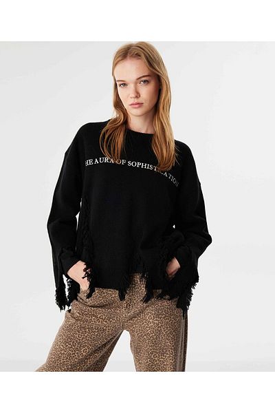 Twist Slogan Embroidered Sweater