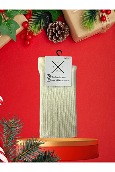 Socks Stations Unisex χρωματιστές και κομψές χειμερινές μάλλινες κάλτσες 4 τεμαχίων μάλλινες κάλτσες σε κουτί Socks Station Socks