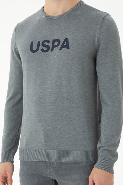U.S. Polo Assn. U.S. Polo Assn. Gray Melange Woven Knitwear Sweater