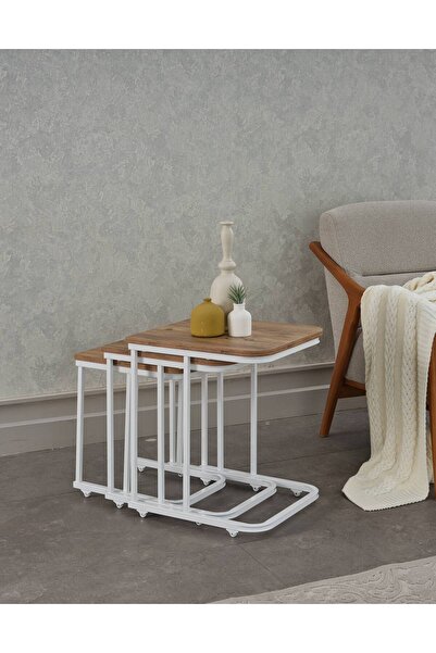 Home Sehpol Vera Demonte Zigon Sehpa Tekerlekli  3 lü