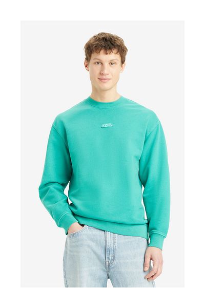 Levi's Men's Lapis Green Sweatshirts - Relaxed Fit, Tab Crew Garment, Dye A4230-0021