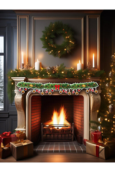Empressco Yılbaşı Renkli Karton Dekor Garland 20x150 cm, Şömine ve Veranda İç...