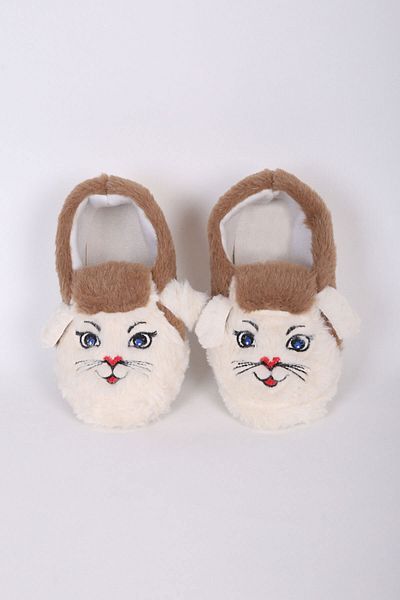 Live Success Cotton Lined Children's Slippers - Cat Figured, Non-Slip Sole, Multi-Purpose School and Nursery Slippers