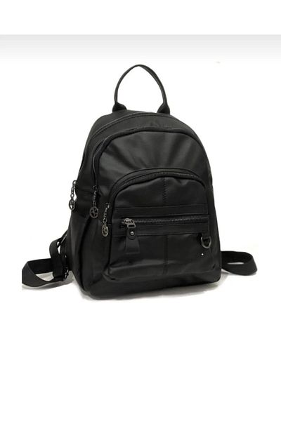 By Hakan Rucsac de damă Tk-06 - Piele spălată, Geantă de zi cu zi, Compartimente multiple, NEGRU