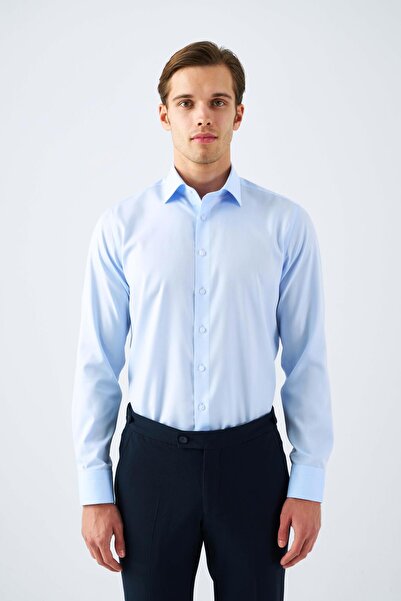 Paşahan Ανδρικό πουκάμισο με κλασικό γιακά, 100% βαμβάκι, χωρίς σιδερώματος