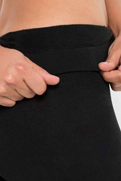 Seamoda Plush Leggings Socks - Warm Lingerie, Black