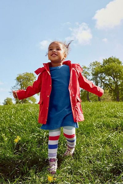 Tchibo Toddler Girl Hooded Long Sleeve Plain Rain Jacket, Red