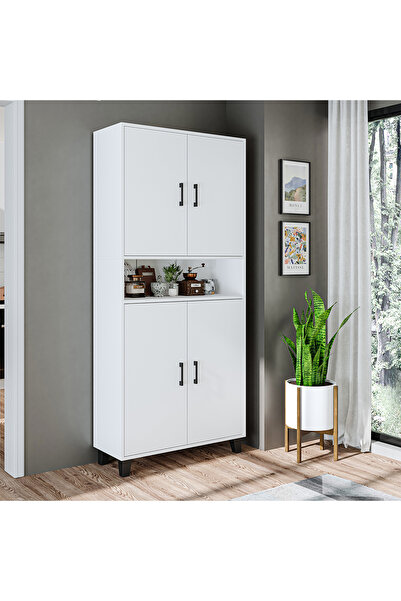 ROOMART Como 6 Gözlü 4 Kapaklı Çok Amaçlı Dolap Ayakkabılık Kiler dolabı 90 cm