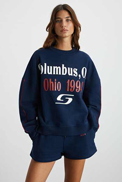 GRIMELANGE KEIRY 3 İplik Kadın Koyu Mavi Sweatshirt