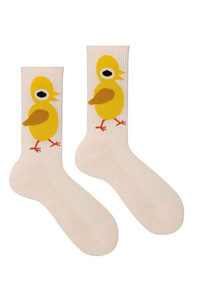 MONSIEUR CHAUSSETTE Unisex Organic Cotton Foot Sole Chicklet Chic Socks Containing Double Floor Towel