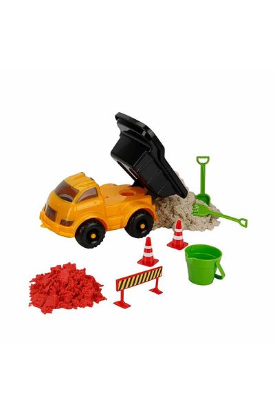 TOYFEST مجموعة رمل لعب موقع البناء Crafy Joyful 500 جرام 14 قطعة