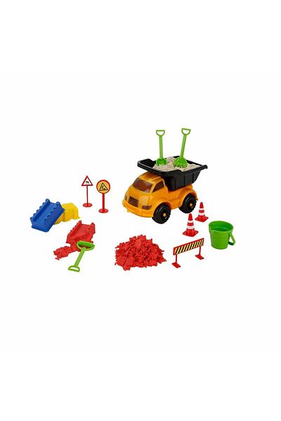 TOYFEST مجموعة رمل لعب موقع البناء Crafy Joyful 500 جرام 14 قطعة