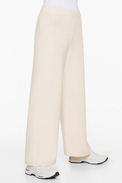 Oysho Openwork knit straight-leg trousers