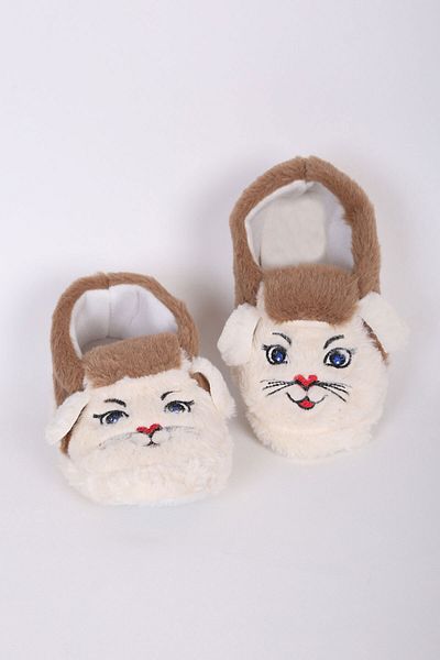 Live Success Cotton Lined Children's Slippers - Cat Figured, Non-Slip Sole, Multi-Purpose School and Nursery Slippers