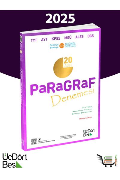 Üç Dört Beş Yayıncılık 345-2025 Model 20 Adet Paragraf Denemesi