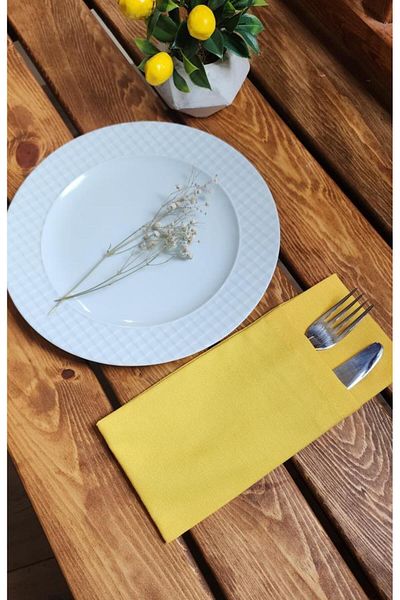 ALTINPAMUK Furculiță de aur, lingură, cuțit, set de 2 suporturi galbene pentru masă