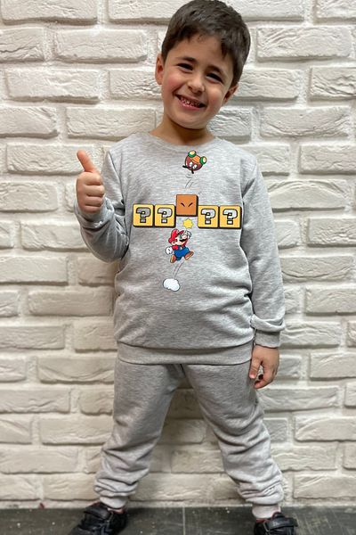 endudu Super Mario Printed Children's Set - Set of 2 100% Cotton Kindergarten-Nursery
