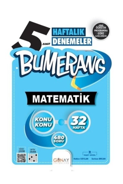 Günay Yayınları 5.sınıf Bumerang 32 Haftalık Matematik Denemeleri + 5.SINIF Z...
