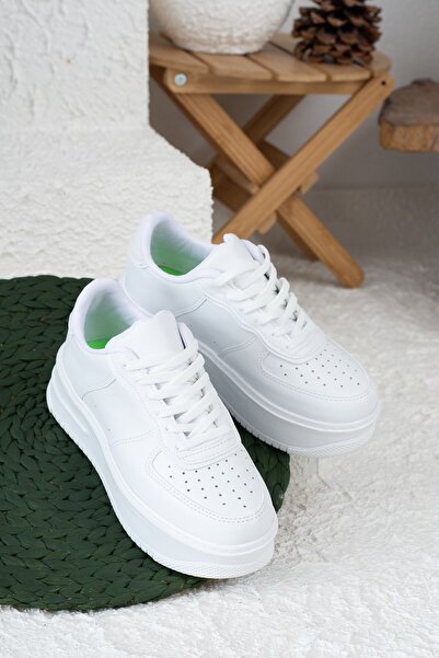 İmerShoes Daily Women's Sneaker Lace-up Light Thick High-Sole Walking Breathable Sports Shoes 451