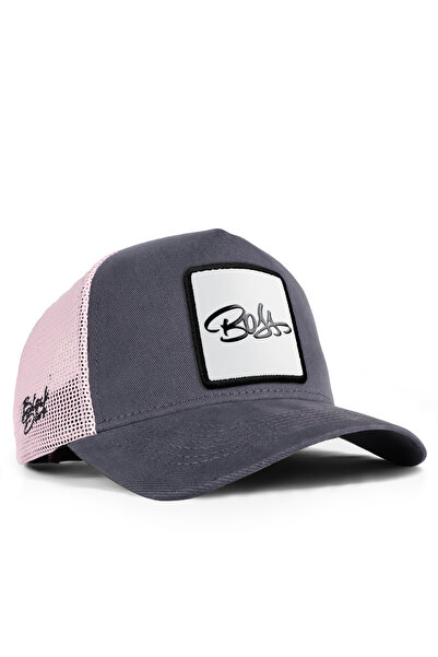 BlackBörk V1 Trucker Boss - 1bs Kod Logolu Unisex Antrasit-pembe Şapka (CAP)