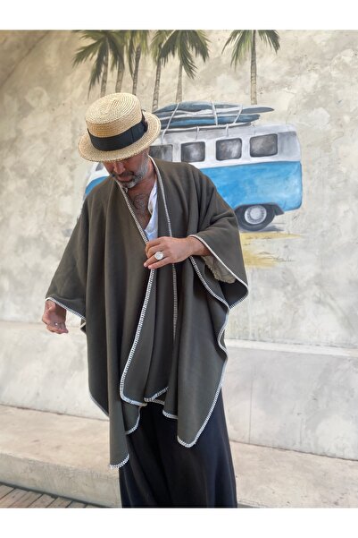 arslan deco Fleece Poncho, Style Poncho, Designer Jacket, Shepherd's Stitching Poncho