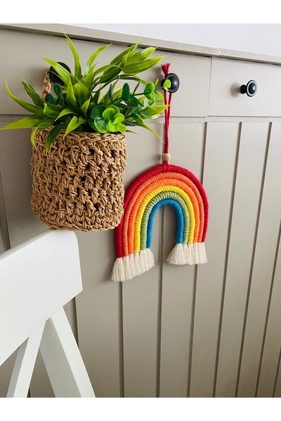 Handmade Makrome Gökkuşağı L(BÜYÜK BOY) Duvar Süsü,bebek Odası Süsü,kapı Süsü