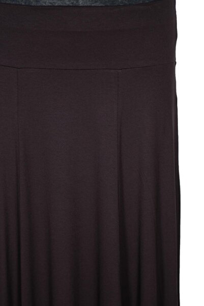 Barem Καφέ Λαμία Χτενισμένη Βαμβακερή Φούστα - Με Κορσάζ και Μπούκλες