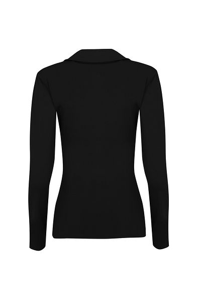 La Sarta Body negru căptușit cu gât polo Roda