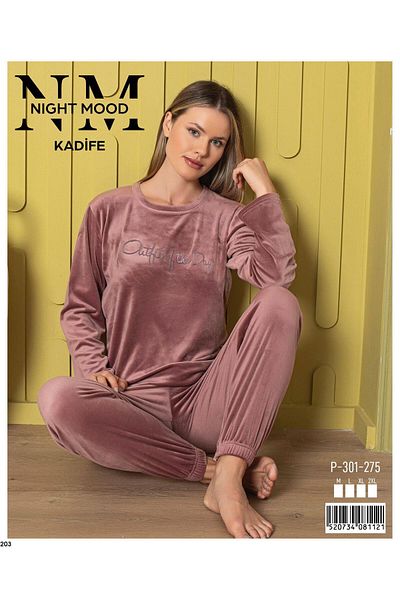 DK İÇ GİYİM Women's Velvet Pajama Set